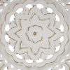 bulk purchase deco 79 wood floral handmade home wall decor intricately carved mandala wall sculpture, wall art 35" x 2" x 35", white trade price
