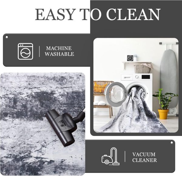 global sourcing washable abstract small area rug, 2x3 grey door mat indoor entrance rug, non-slip non-shedding throw rugs for entryway, front door indoor entrance, kitchen, bedside，entry oem/odm services