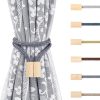bulk purchase wooden magnetic curtain tiebacks 4 pcak, curtain tie backs for curtain holders for wall, curtain pull backs, curtain ties for drapes dark grey factory discount
