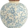 oem/odm services creative co-op df2720 8" h terracotta floral transferware pattern & crackle finish vase, blue affordable bulk deals