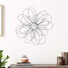 factory direct deco 79 metal floral home wall decor 3d wire wall sculpture with crystal embellishments, wall art 29" x 1" x 29", black volume discount