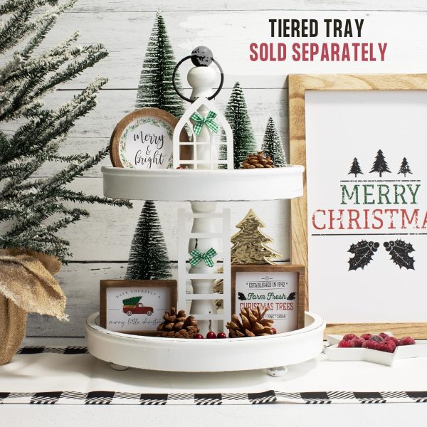 wholesale direct the ultimate farmhouse christmas tiered tray decor set - beautiful year round seasonal & halloween holiday decoration bundle - the perfect fall centerpiece design for home & kitchen decor bulk purchase at factory prices