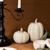 dropship from factory fall thanksgiving pumpkin decor figurine clearance, 2 pcs fake pumpkin statues for helloweentabletop decorating, white and gold resin pumpkins for autumn harvest home decor, farmhouse, gift package mass production supply