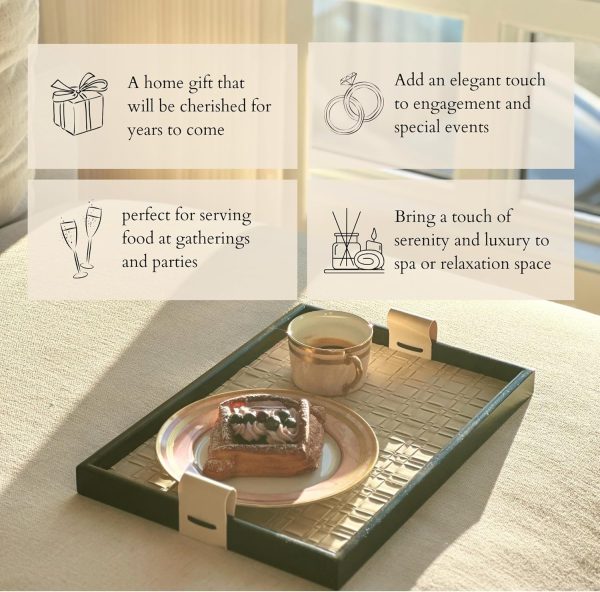 wholesale direct modern luxury 16"x11" woven leather and wooden rectangle tray - jewelry tray, vanity tray, decorative tray, catchall tray, serving tray, and for all occasions by curated collectives (beige, large) bulk purchase at factory prices