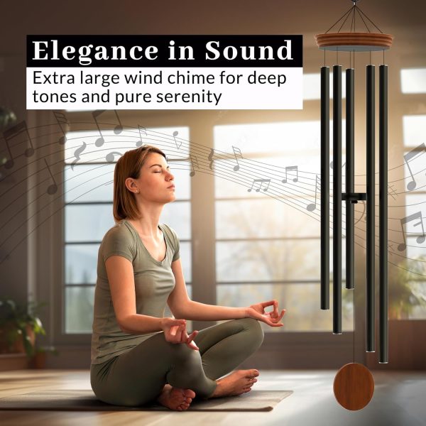 producer to buyer 60" extra large wind chimes for outside deep tone - soothing deep tone wind chimes outdoor unique, big deep tone wind chimes for outside, huge long windchimes outdoors deep tones discounted pricing
