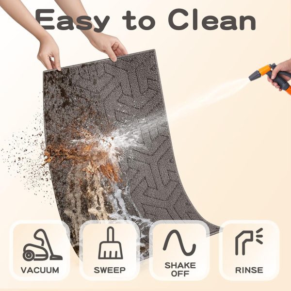global sourcing villsure door mat, front doormats, non-slip entryway mats resist dirt, washable low pile floor door mats for home, entrance, inside, patio, grey, 19.5"x31" oem/odm services