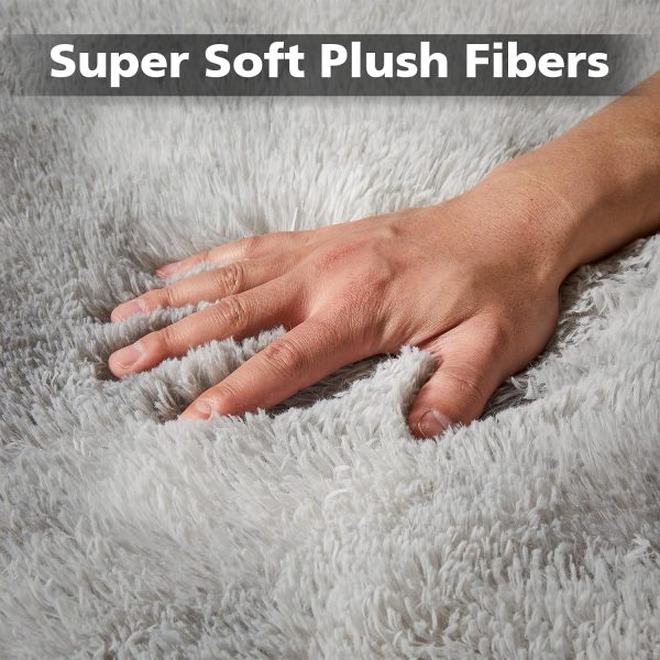 global sourcing fluffy soft area rugs for bedroom, 4x6 indoor modern area rugs fluffy living room carpets for kids bedroom home decor nursery rug, high pile soft throw rug, anti-skid, tie-dyed light grey oem/odm services