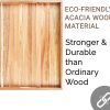 wholesale direct acacia wood serving tray with handles set of 2 – decorative serving trays platter for breakfast in bed, lunch, dinner, patio, ottoman, coffee table, bbq, party –great for lap &couch bulk purchase at factory prices