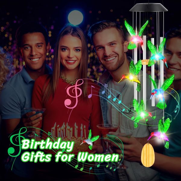 producer to buyer womens gifts for christmas birthday gifts for women mom grandma gifts hummingbird wind chimes solar lights for outside outdoor yard home house patio garden gardening decor gifts for mom sister discounted pricing