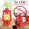 custom wholesale 4 pcs led vintage lanterns battery operated lantern warm white old hurricane lantern antique metal hanging led lantern lamp with dimmer switch for indoor table outdoor camping lighting (red) oem/odm services