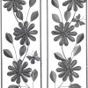 factory direct deco 79 metal floral home wall decor wall sculpture with silver frame, set of 2 wall art 12" x 2" x 35", green volume discount