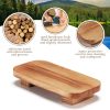 wholesale direct farmhouse wood tray rustic wooden pedestal 12 * 5.5 * 2 inches decorative wood riser for farmhouse kitchen counter bathroom room decor (brown) bulk purchase at factory prices