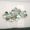 factory direct deco 79 metal plate home wall decor 3d overlapping discs wall sculpture, wall art 50" x 3" x 25", multi colored volume discount