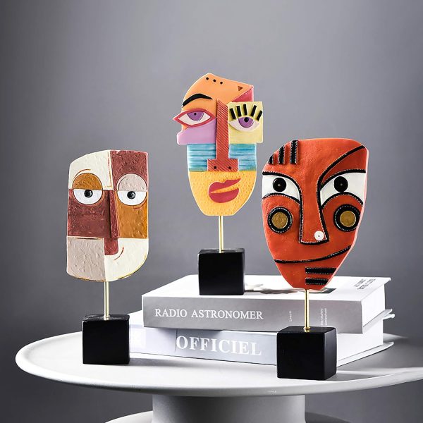 dropship from factory wink - handcrafted statues resin abstract sculpture for home decor modern,african art tribal figurines decorations items accents influencer picks for bookshelf,tv stand,living room,nightstand mass production supply