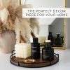 wholesale direct decorative wooden tray - beautiful coffee table tray that enhances any kitchen or living room - the perfect 11" round centerpiece for your seasonal home decorations bulk purchase at factory prices