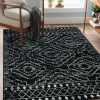 manufacturer direct wonnitar moroccan washable rug 4x6, black boho living room area rug, non-slip farmhouse bedroom carpet dorm room throw rug, low pile soft accent mat for kitchen entry office (black,4'x6') trade price