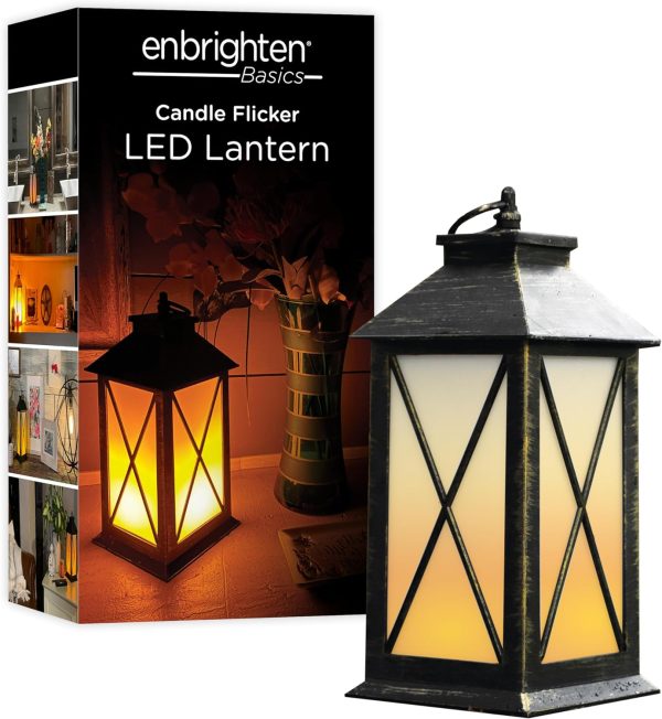 custom wholesale enbrighten basics flameless candle led lantern, battery operated, warm color, with timer, great for indoor décor, bedroom, kitchen, living room 76653 oem/odm services