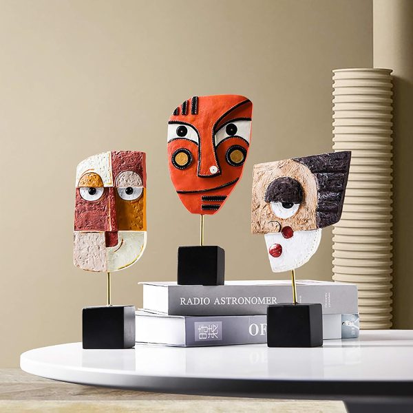 dropship from factory wink - handcrafted statues resin abstract sculpture for home decor modern,african art tribal figurines decorations items accents influencer picks for bookshelf,tv stand,living room,nightstand mass production supply