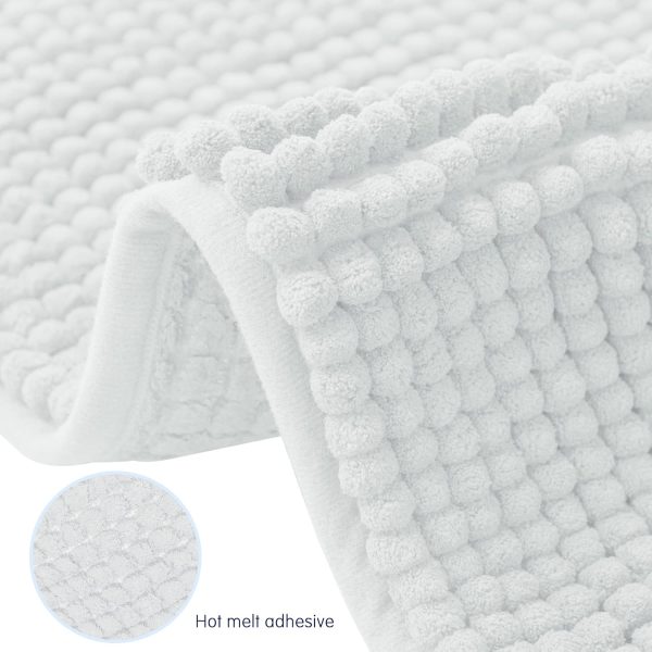 global sourcing subrtex bathroom rugs chenille bath rug soft short plush bath mat soft shower mat water absorbent shower mat quick dry machine washable(white,16" x 24") oem/odm services