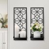 factory direct black metal wall decor, minimalist retro line wall art, metal wall candle holdert, farmhouse rustic bathroom wall art, aesthetics wall hanging for living room bedroom bathroom (2 pack, 11.8 x 13 in) volume discount