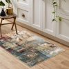 global sourcing lahome modern abstract area rug - 2x3 washable small entryway rug kitchen sink mat contemporary faux wool non-slip soft floor indoor carpet for front door kitchen bathroom pet rv,red/multi oem/odm services