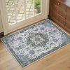 global sourcing door mat 2x3 rug, small boho area rug for living room, machine washable kitchen rugs non-slip, entry mat indoor low pile throw floral rugs grey carpet for bedroom, entryway, hallways oem/odm services
