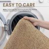global sourcing earthall boho area rug 2x3 ft washable rugs for entryway braided throw rugs with rubber backing door mat indoor outdoor entrance small cotton woven carpet for kitchen foyer front door, tan/brown oem/odm services