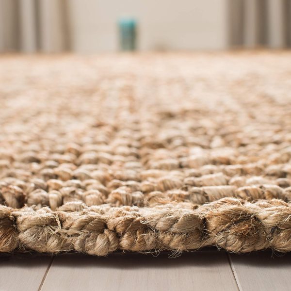 manufacturer direct safavieh natural fiber collection area rug - 6' x 9', natural, handmade chunky textured jute 0.75-inch thick, ideal for high traffic areas in living room, bedroom (nf447a) trade price