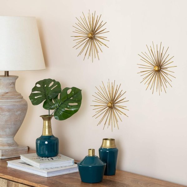 factory direct fetco habitat wa3718w cabers ssilver starbursts metal wall art, metallic 8.5" x 8.5" volume discount