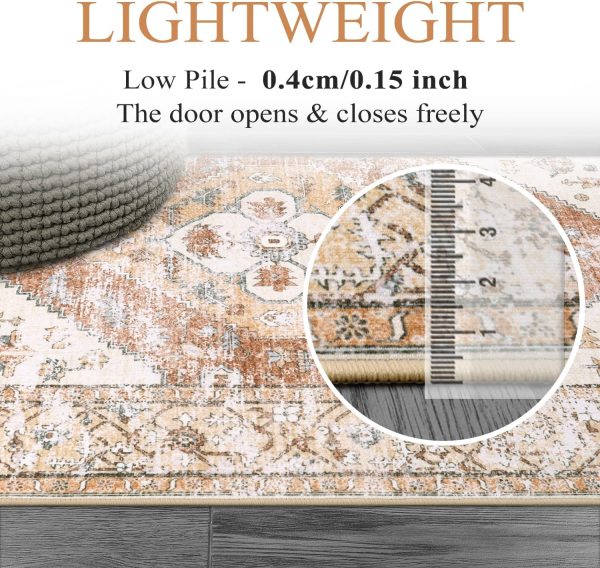 global sourcing lahome boho kitchen rugs washable - 2x3 small non-slip entry rugs for inside house oriental throw area rugs for bedroom accent distressed floor doormat carpet for bathroom entryway laundry living room oem/odm services