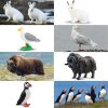 dropship from factory toymany 14pcs mini arctic animals figurines set, polar animals toys with polar bear, caribou, penguin, walrus, wolf figurines cake toppers birthday easter gifts for preschool kids mass production supply