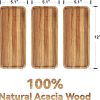 wholesale direct acacia wood serving trays, set of 3 wooden serving platters for home decor, food, cheese, fruit, vegetables, charcuterie, appetizer serving tray(11.8 x 5.1 x 0.78 inches) bulk purchase at factory prices