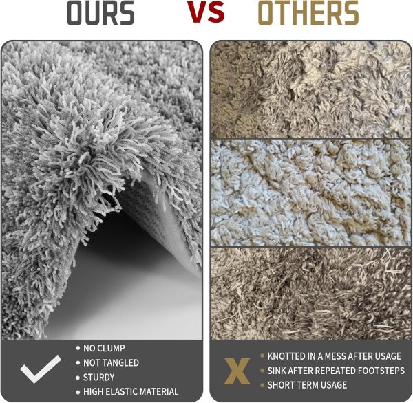 global sourcing yimobra bathroom rugs non slip washable 24x17, ultra soft and water absorbent bath mats, plush fluffy shower mat outside, microfiber thick matts for bathroom floor/sink, light gray and white oem/odm services
