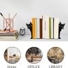 supplier direct ecqizer peeping cat metal bookends cute cat book ends for shelves bookshelf decorative objects home office desk bookshelf decor cat lover gifts for women (black) wholesale prices