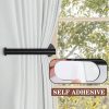 bulk purchase 2 pack adhesive curtain holdbacks curtain tie backs curtain holdbacks no drill curtain pull backs adhesive curtain hooks curtain holders for drapes (2, black) factory discount