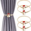 bulk purchase 4 pack christmas curtain tieback buckle aluminum alloy spring design curtain holdback carving design christmas curtain ties for drapes curtain ties backs modern style curtain holdback decor (snowman) factory discount