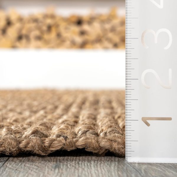 manufacturer direct nuloom ashli solid farmhouse jute accent rug, 2x3, natural trade price