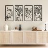 factory direct bakovity black metal wall decor, abstract woman wall art, minimalist line wall decor, modern aesthetic metal wall art for bedroom bathroom living room (4 pcs, 17 x 9 in) volume discount