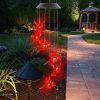 producer to buyer cardinal wind chimes, solar powered red cardinal bird wind chime wind moblie led light, spiral spinner cardinal windchime portable outdoor chime for patio, deck, yard, garden, home discounted pricing