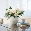 oem/odm services white ceramic vase flower vase, big textured round vase for centerpieces, kitchen, living room, bedroom decor gifts (8" x 8.5" x 8.5") affordable bulk deals