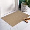 global sourcing earthall boho area rug 2x3 ft washable rugs for entryway braided throw rugs with rubber backing door mat indoor outdoor entrance small cotton woven carpet for kitchen foyer front door, tan/brown oem/odm services
