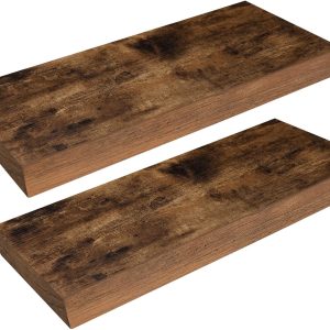 bulk purchase hoobro floating shelves, wall shelf set of 2, 15.7 inch hanging shelf with invisible brackets, for wall decor in bathroom, bedroom, toilet, kitchen, living room, office, rustic brown bf40bj01 trade price