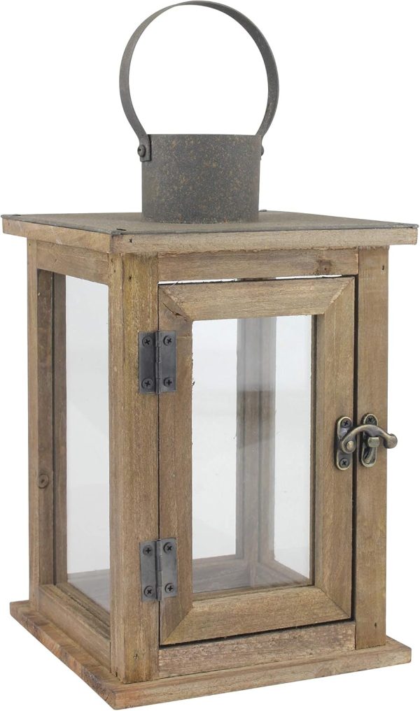 custom wholesale stonebriar sb-5174a decorative 11" wooden candle lantern, medium, brown oem/odm services