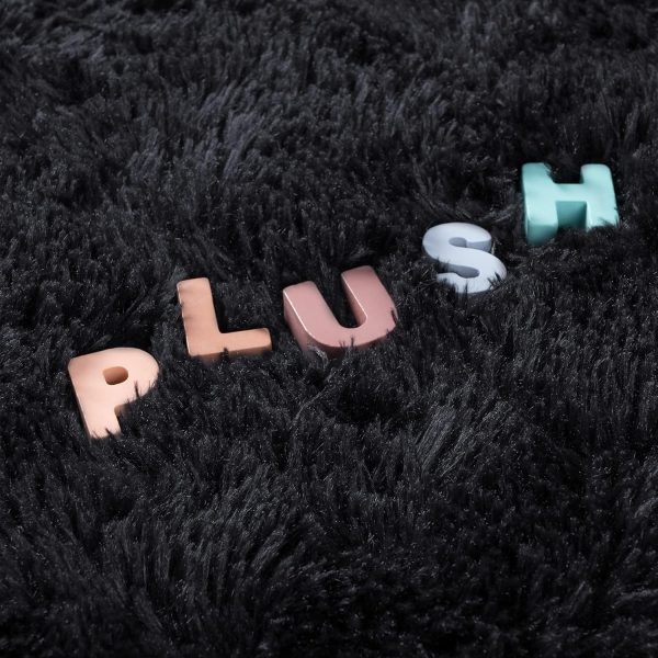global sourcing noahas fluffy bedroom rug plush fuzzy rugs for kids room living room, soft shaggy nursery rug furry floor carpet modern indoor bedroom decor cute boys girls room rug, 2x3 feet, black oem/odm services
