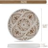 wholesale direct hanobe decorative serving tray round: farmhouse coffee table tray for ottoman boho wooden centerpiece rustic white washed mandala home decor living dining room kitchen counter display bulk purchase at factory prices
