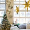 factory direct hicarer 4 pcs 12" metal wall art wall decor sunburst hanging metal artwork wall decor wall art decorations for home living room office (gold) volume discount