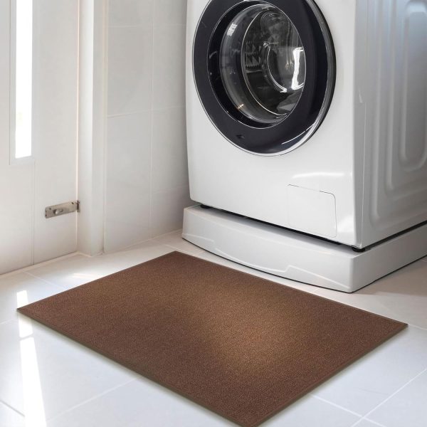 global sourcing machine washable modern solid design non-slip rubberback 2x3 traditional area rug for entryway, bedroom, kitchen, bathroom, 2'3" x 3', brown oem/odm services