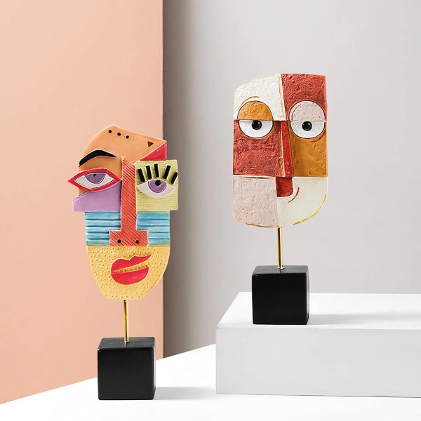 dropship from factory wink - handcrafted statues resin abstract sculpture for home decor modern,african art tribal figurines decorations items accents influencer picks for bookshelf,tv stand,living room,nightstand mass production supply