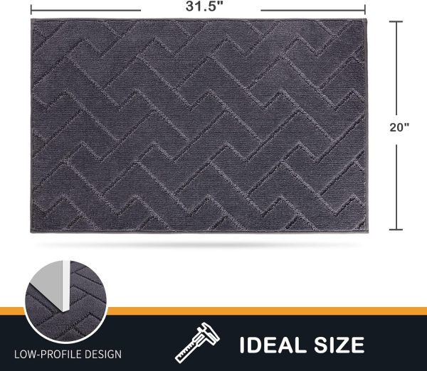 global sourcing purrugs dirt trapper door mat 20" x 31.5", non-slip machine washable entry rug, shoe scraper, dog door mat, super absorbent welcome mat for front & back door, muddy wet shoes & paws oem/odm services