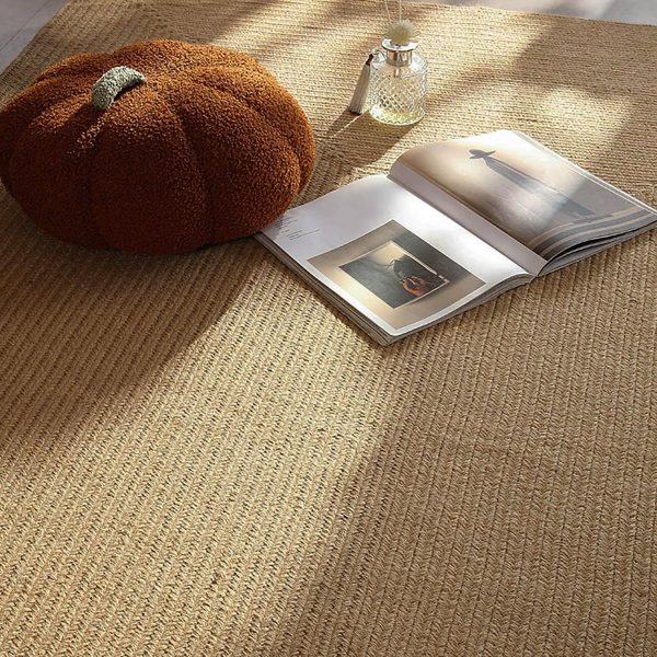 manufacturer direct 1.7x2.6 foot oval no shed jute rug natural fiber reversible collection chunky jute area rugs handmade bamboo entryway rug for high traffic areas in living room, bedroom kitchen outdoor trade price